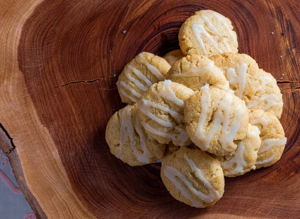 Lemon cookie cookies with sugar, vegan sweets.