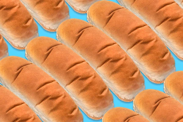 Текстура Фону Білими Хлібами Хот Догів Бутербродів — стокове фото