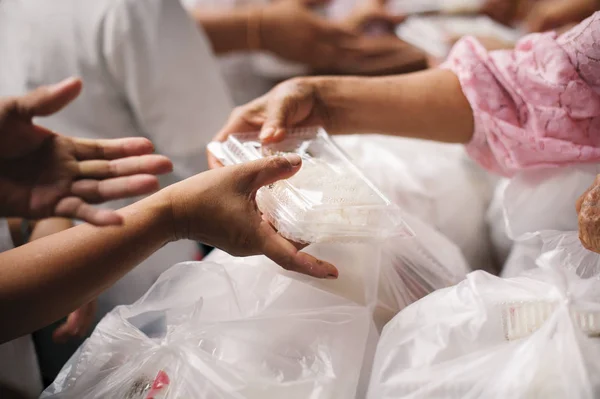 Concetto Carità Cibo Poveri Concetto Problemi Vita Fame Nella Società — Foto Stock