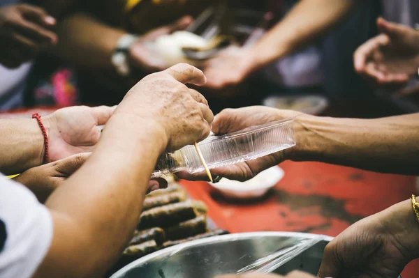 Questões Fome Ajudam Com Doações Alimentos Conceito Dar — Fotografia de Stock