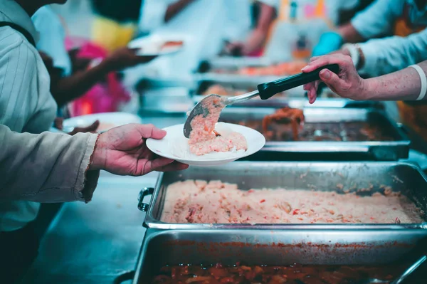 Die Versorgung Der Armen Mit Nahrungsmitteln Konzept Von Hunger Und — Stockfoto