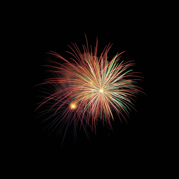 Beautiful Fireworks Black Background Celebration Fireworks — Stock Photo, Image