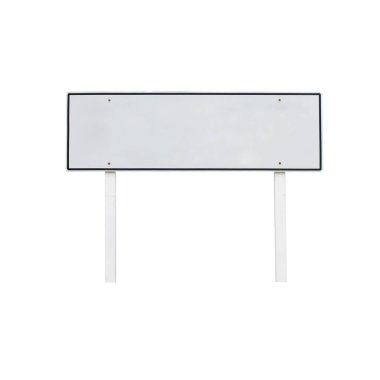 beyaz arkaplanda izole edilmiş post direğindeki beyaz kare işareti tasarımınız için hazır