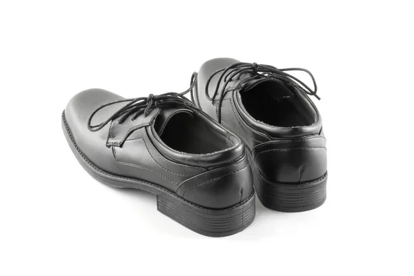 Shoes Black Leather Isolated White Background — Stock Photo, Image