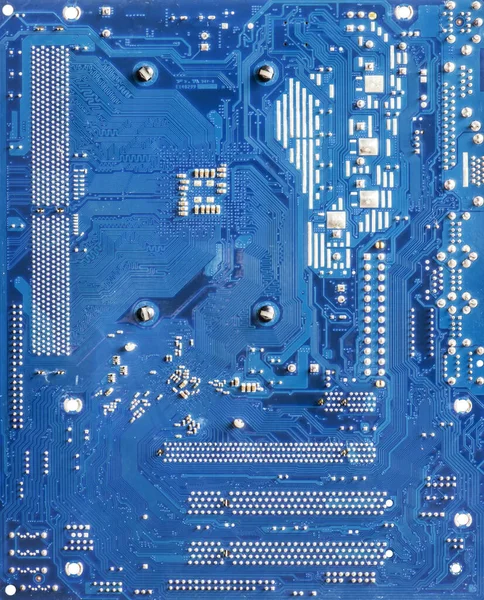 Hardware Blue Motherboard Circuit Technology Background — Stock Photo, Image