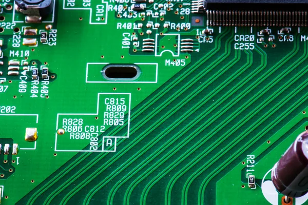 Green Electronic Circuit Board — Stock Photo, Image
