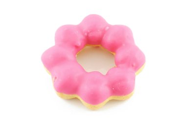 Donut çileği aroması beyaz arkaplanda izole