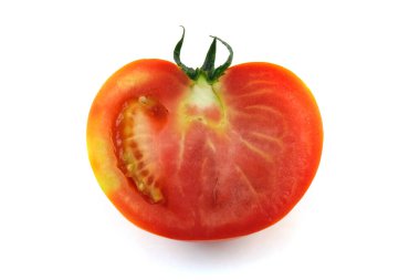 Beyaz arkaplanda izole edilmiş taze domates
