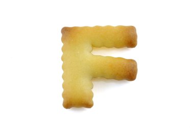 Alfabe yazı tipleri F beyaz arkaplanda kırpma yolu ile izole edildi