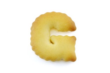 Alfabe yazı tipleri G beyaz arkaplanda kırpma yolu ile izole edildi