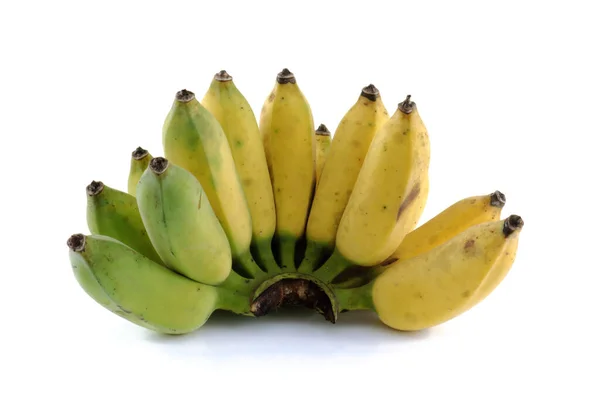 Δέσμη Μπανανών Απομονωμένη Λευκό Φόντο — Φωτογραφία Αρχείου