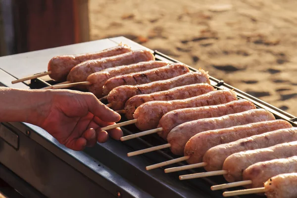 Salsicha Comida Tailandesa Grelhada — Fotografia de Stock