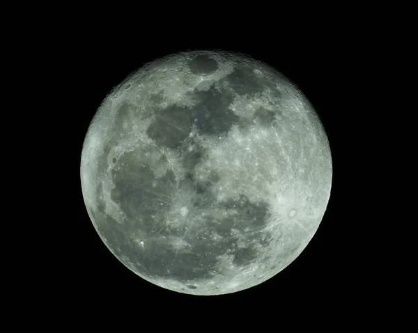 月亮或月亮在黑暗的天空中 图库图片