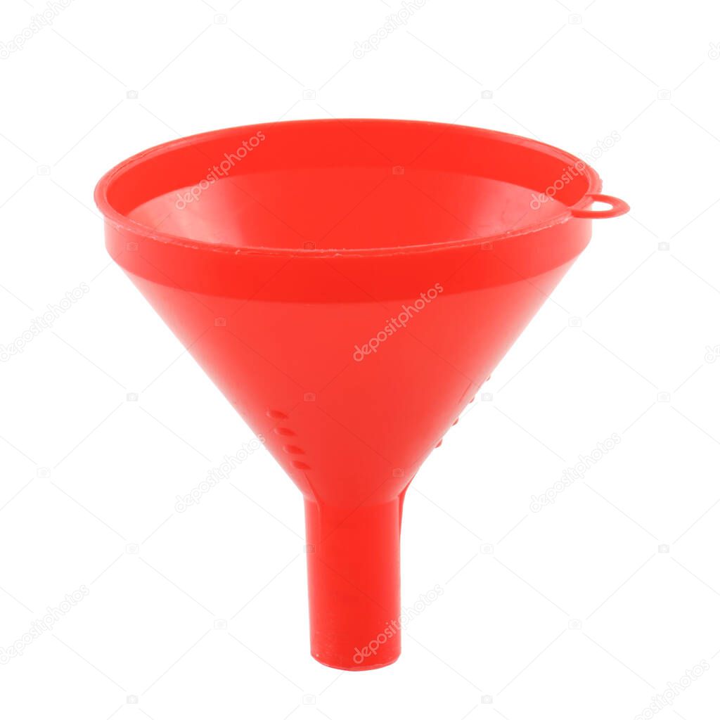 plastic funnel isolated on white background with Clipping Path