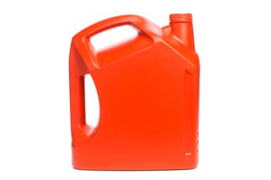 Kırmızı şişe yağlaması beyaz arkaplanda izole edildi