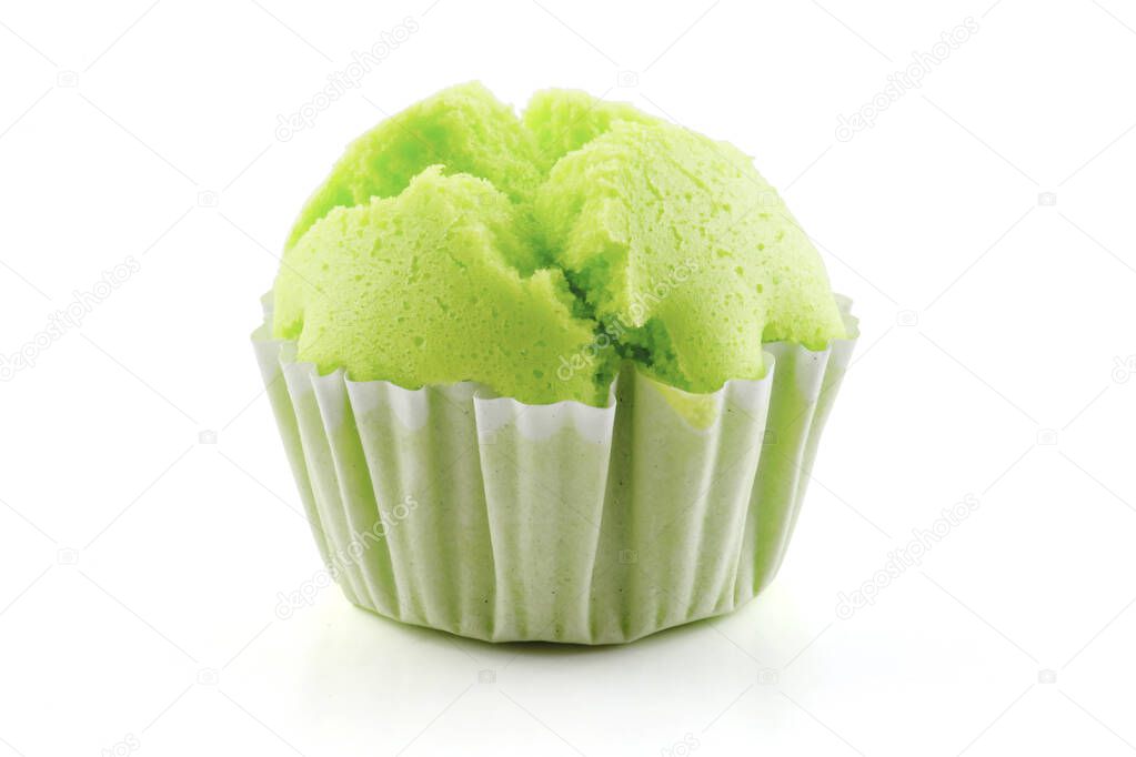 steamed cup cake isolated on white background