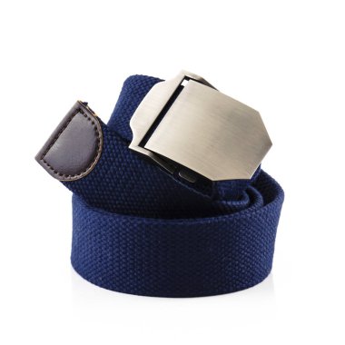 mavi kuşak beyaz arkaplanda izole edildi