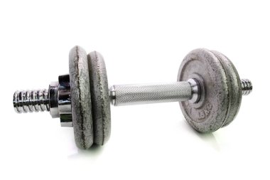 Dumbbell beyaz arkaplanda izole edildi