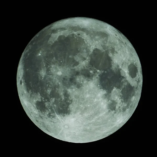 Lua Cheia Lunar Cheia Céu Escuro — Fotografia de Stock