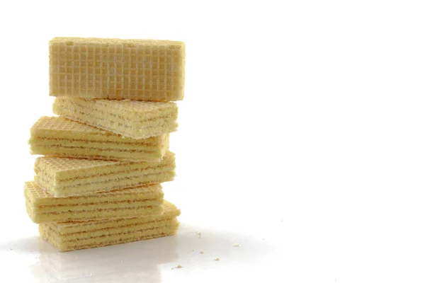 Wafer Isolado Sobre Fundo Branco — Fotografia de Stock