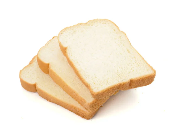 Scheibe Brot Auf Weißem Hintergrund — Stockfoto