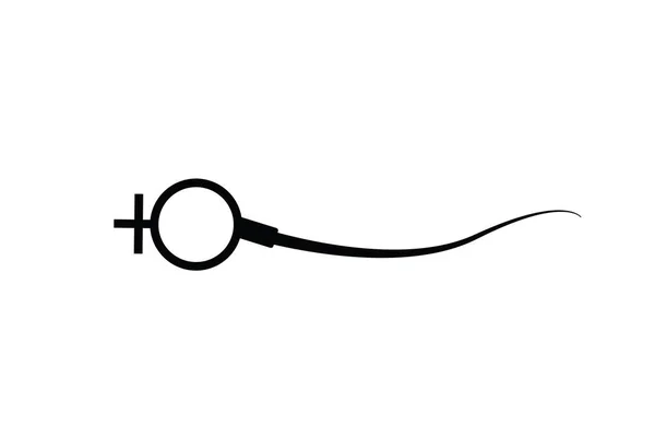 Icône abstraite de sperme, icône de sperme et vecteur de sperme qui court vers l'ovule. Sur fond blanc, concept de concurrence — Photo