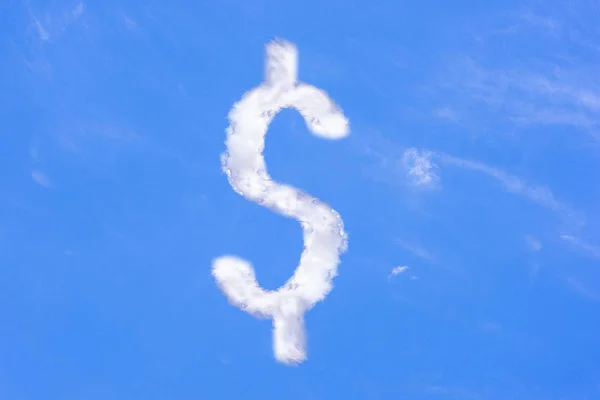 Nuvens retratadas no céu dólar Conceitos de riqueza e lucro — Fotografia de Stock