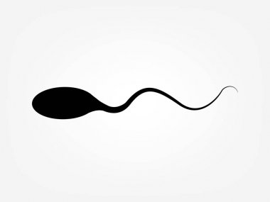 Soyut sperm simgesi, sperm simgesi ve yumurta doğru çalışan sperm vektör. Beyaz bir arka planda, rekabet konsepti