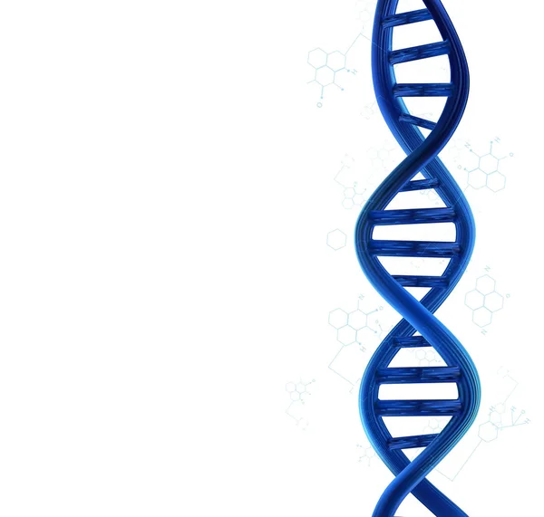 DNA διάνυσμα μπλε γραμμή λευκό φόντο — Φωτογραφία Αρχείου