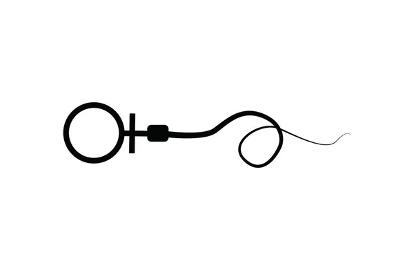 Icono de esperma abstracto, icono de esperma y vector de esperma que corre hacia el óvulo. Sobre un fondo blanco, concepto de competencia — Foto de Stock