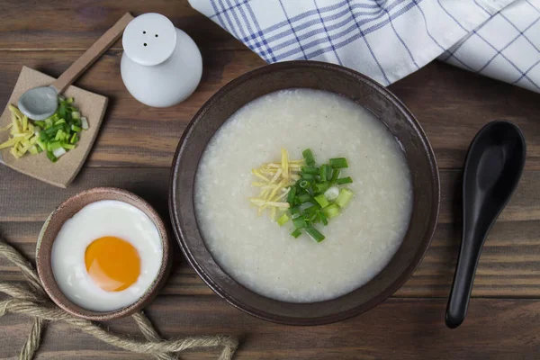 Sarapan Nasi Sup Rata Berbaring — Stok Foto