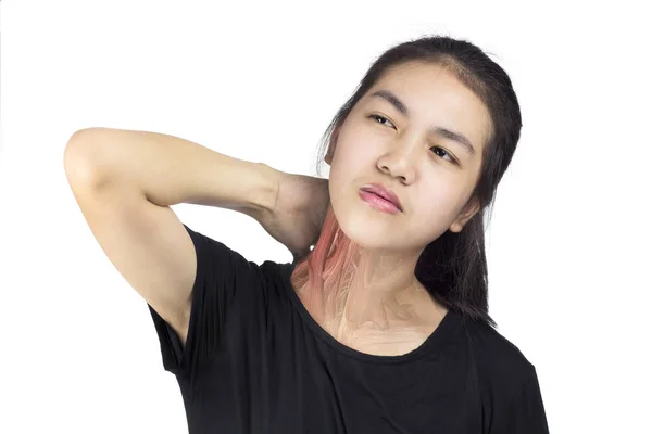 Neck Muscle Injury White Background Neck Pain — Stock Photo, Image