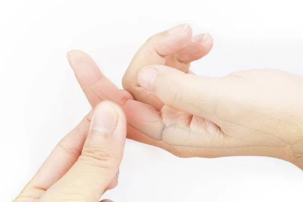 finger bone pain white background finger injury