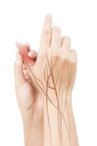 Δάχτυλο Νεύρο Πόνος Λευκό Φόντο Τραύμα Στο Δάχτυλο — Φωτογραφία Αρχείου