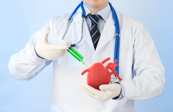 Arts Drug Geïnjecteerd Hart Cardiologie Symptomen Concept — Stockfoto