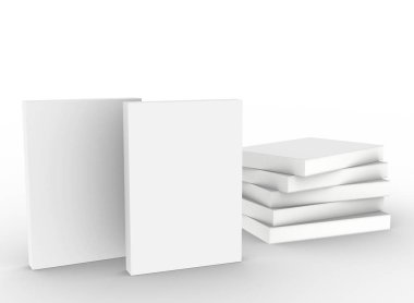 şablon boş kitap düzenleme beyaz arkaplan, 3d görüntüleme
