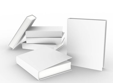 şablon boş kitap düzenleme beyaz arkaplan, 3d görüntüleme