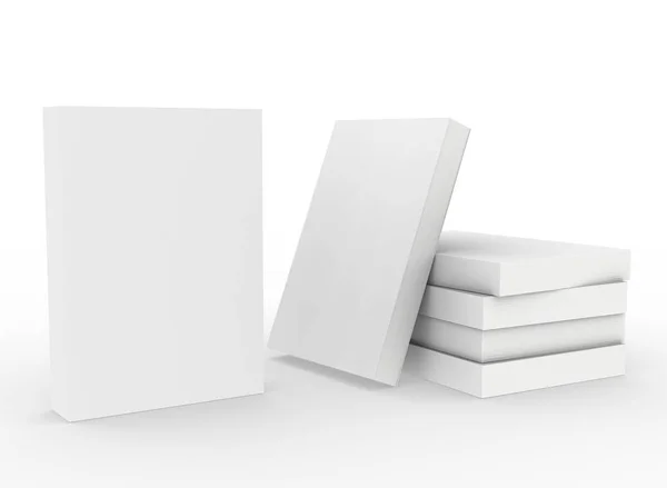 Template Empty Book Mockup Set White Background Rendering — Stock Photo, Image