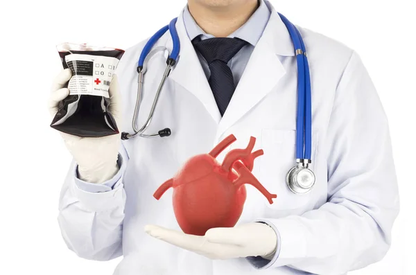 医生治疗心脏病 心脏病症状 3D概念 — 图库照片