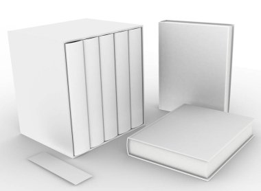 şablon boş kitap düzenleme beyaz arkaplan, 3d görüntüleme