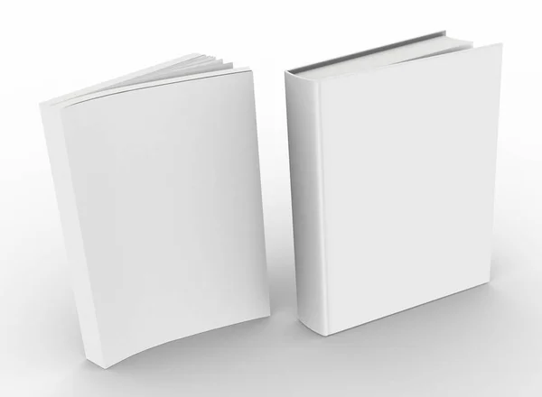 şablon boş cilt kitap modelleme beyaz arkaplan, 3d oluşturma