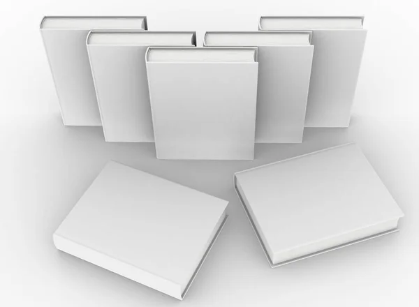 Template Empty Book Mockup Set White Background Rendering — Stock Photo, Image