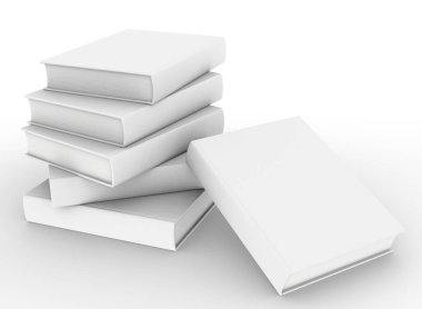 şablon boş cilt kitap modelleme beyaz arkaplan, 3d oluşturma