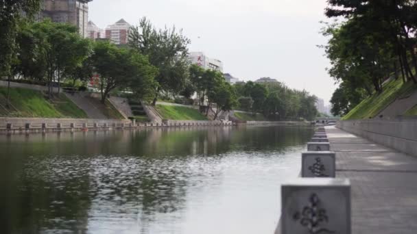 Foso Cerca Ciudad Xian Antiguas Fortificaciones Murales China — Vídeo de stock