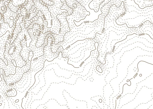 Mappa Topo Contorno Marrone Con Etichette — Foto Stock