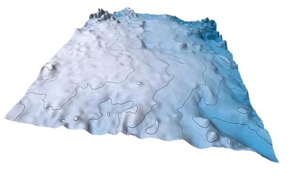 Topográfiai Kék Térkép Nézetben — Stock Fotó