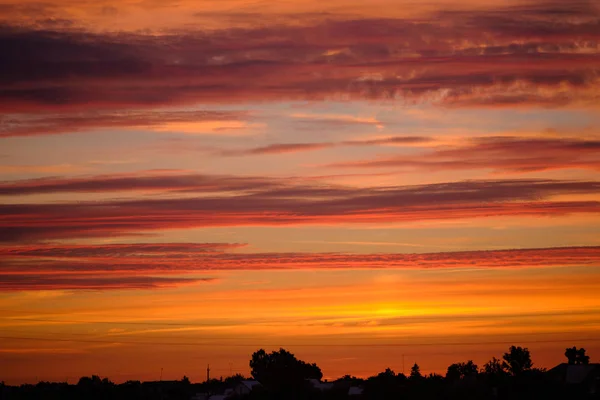 Schöner Abendhimmel Nach Dem Regen Sonnenuntergang — Stockfoto