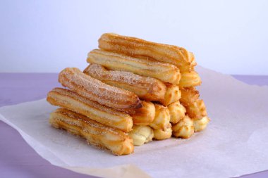 Masada Hill Ispanyol churros. Şeker ve tarçın ile İspanyol tatlı churros