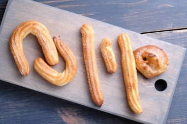 Masada Hill Ispanyol churros. Şeker ve tarçın ile İspanyol tatlı churros