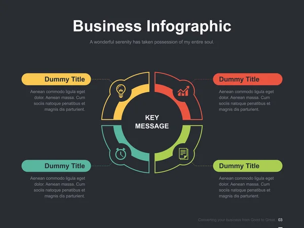 Plano Presentación Negocios Folleto Vector Plantilla Diapositiva Con Diagramas Color — Archivo Imágenes Vectoriales